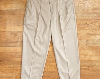 Pantalones chinos vintage de hombre Polo Ralph Lauren caqui, talla 34 x 28, de los años 90 con doble pliegue