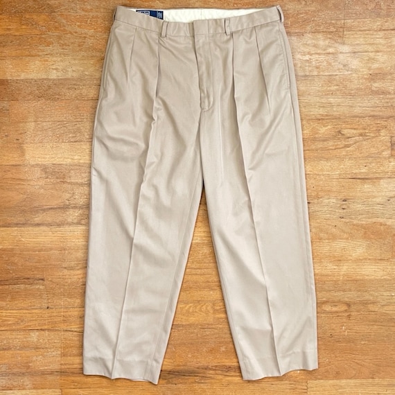 Vintage Mens Polo Ralph Lauren Khakis Size 34x28 90s Double