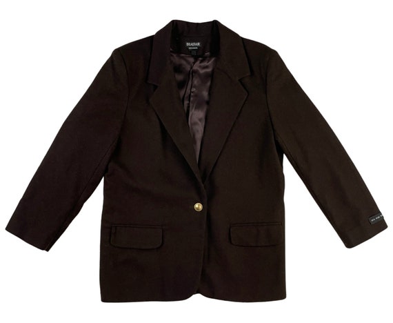 Vintage Wool Coat | 90s Blazer Brown Wool Overcoa… - image 1