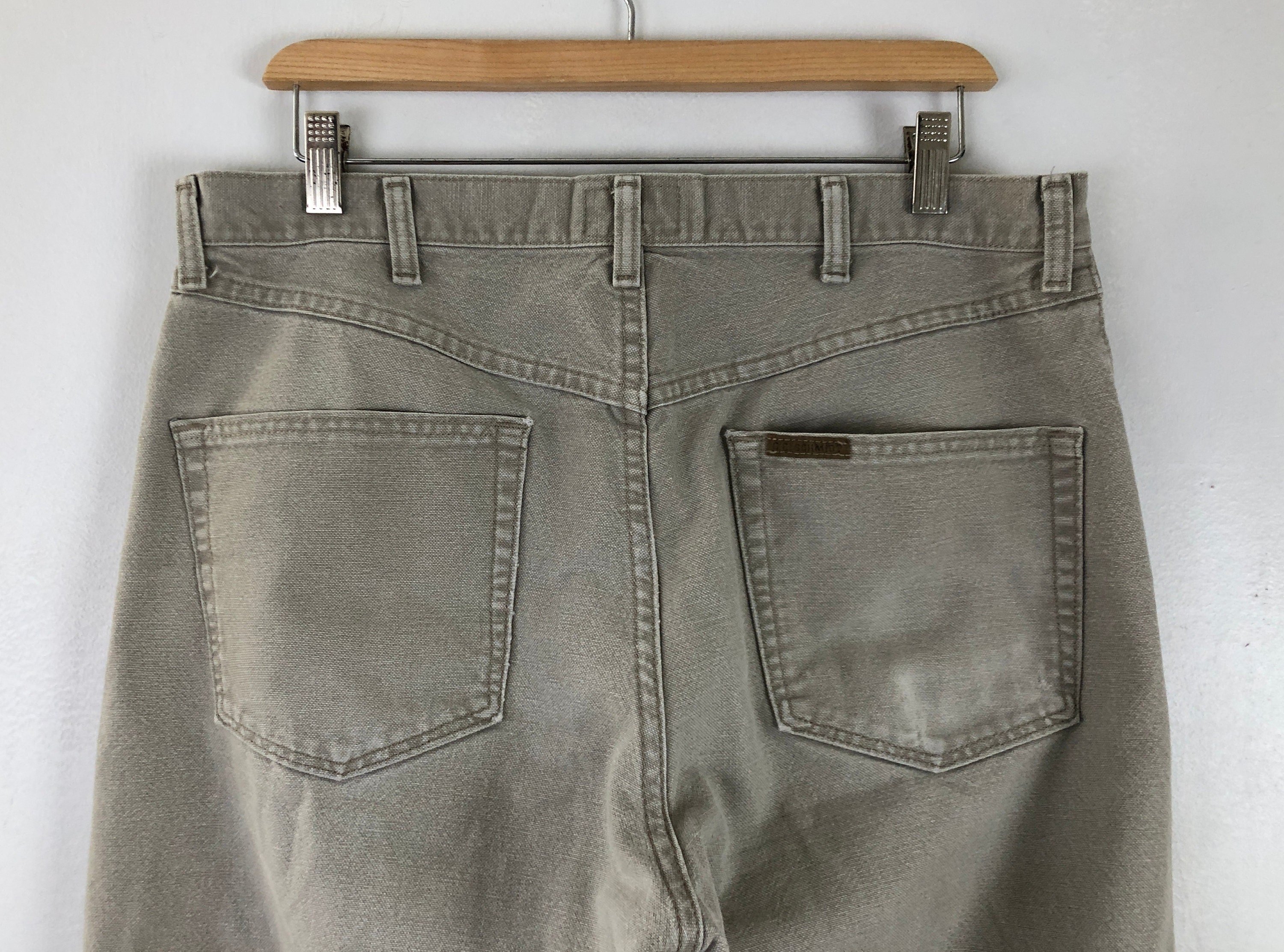 Vintage Mens Workwear Jeans 90s Taupe Beige Worn in Cotton | Etsy