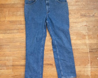 Vintage Mens Lee Jeans Size 44x32 1990s Medium Wash Regular Fit Denim Blue Jeans 44 Waist 32 Inseam