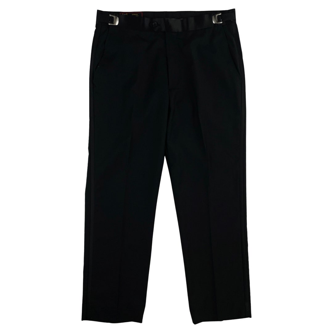 Vintage Mens Black Tuxedo Pants Adjustable 32-36 Waist - Etsy