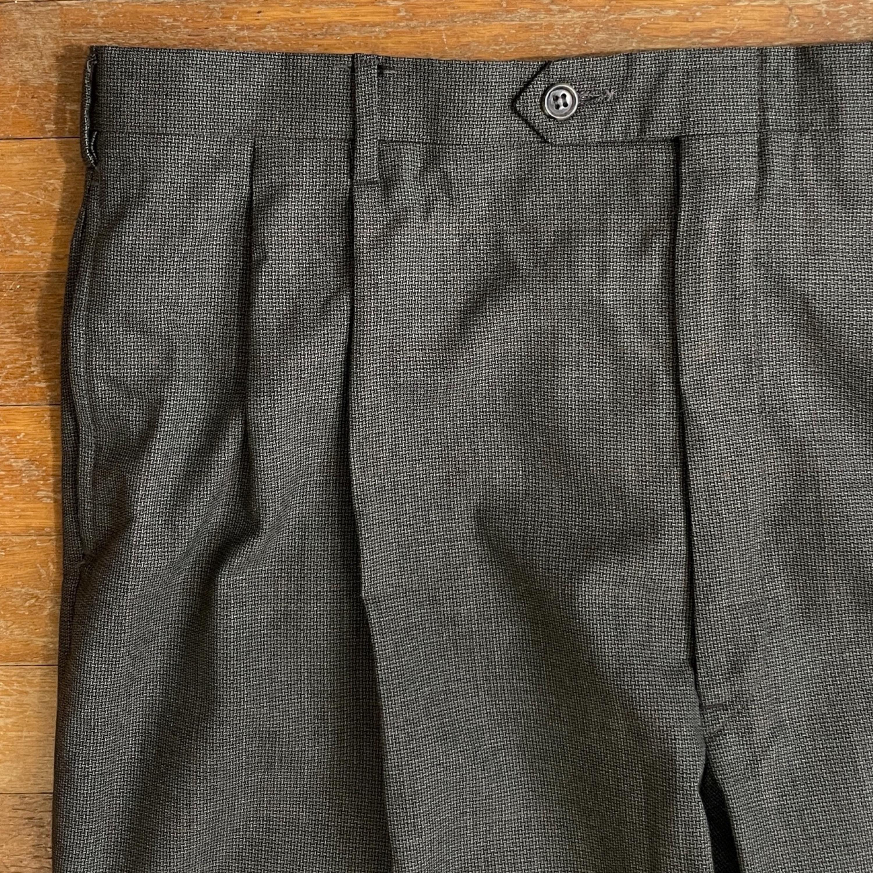 Vintage Mens Wool Pants Size 38x32 1990s Jos A Bank Taupe Woven