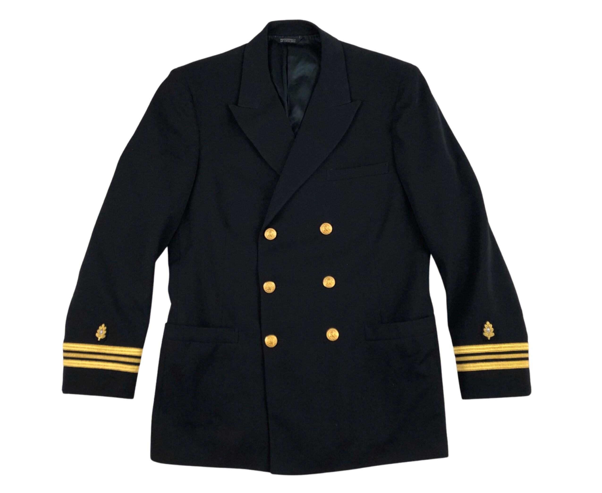 Vintage Mens Military Blazer 90s Black Double Breasted Jacket Mens Size 40 Etsy