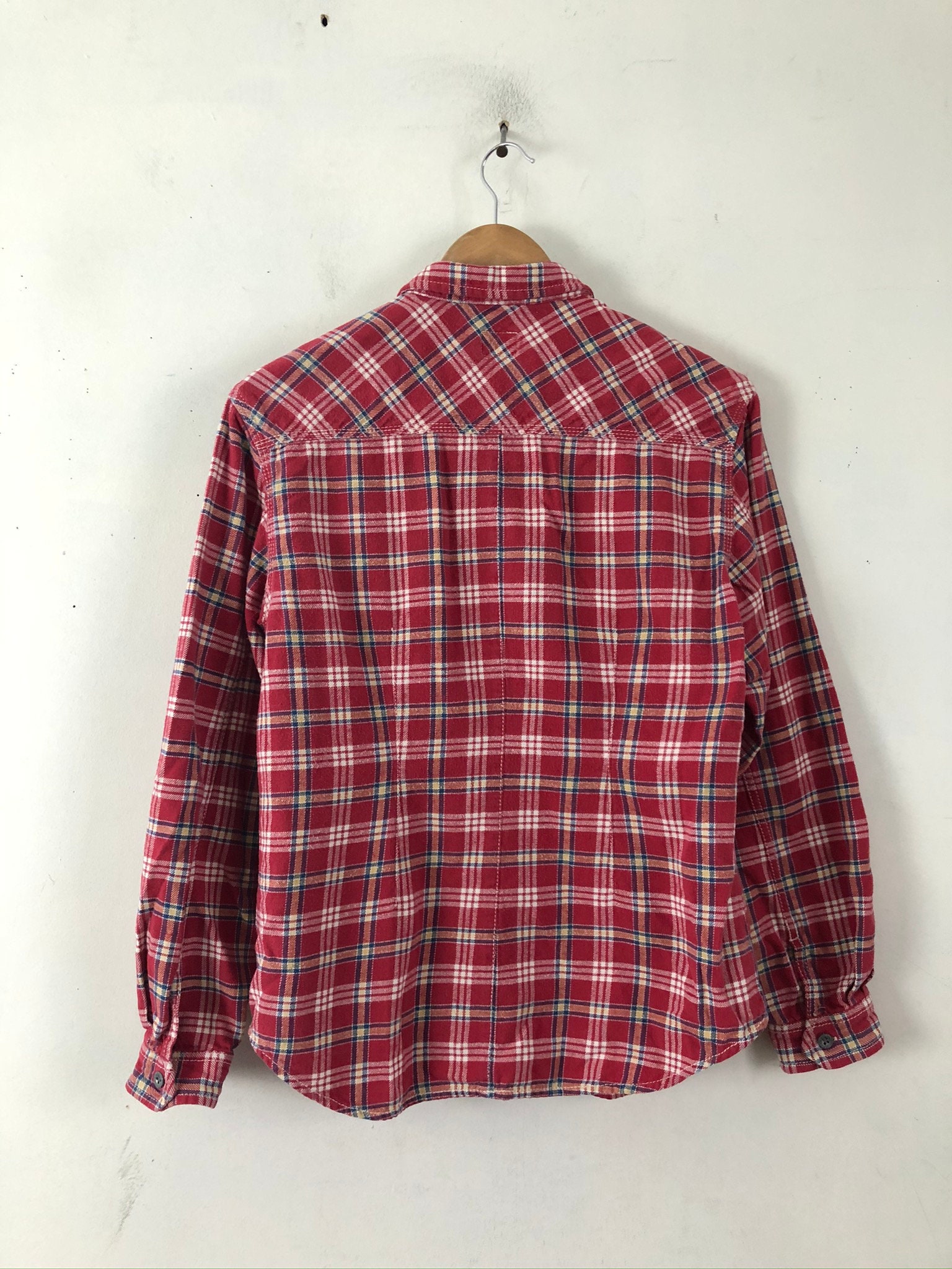 Vintage Calvin Klein Flannel Shirt 90s Red Tartan Plaid - Etsy