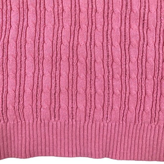 Vintage Knit Sweater Top | 90s Pink Cable Knit Co… - image 3