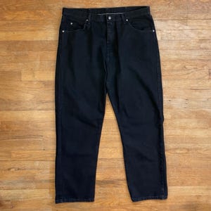 Vintage Mens Faded Black Jeans Size 38x32 1990s Wrangler Denim 38 Waist x 32 Inseam