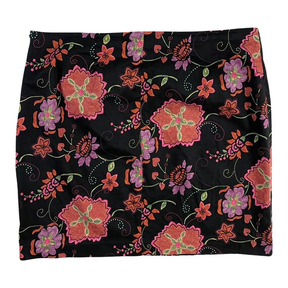 Vintage Floral Stretch Cotton Skirt | Womens Size… - image 3