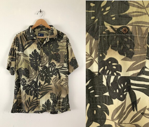 Douglas Green Tartan Vintage Leaves Hawaiian Shirt