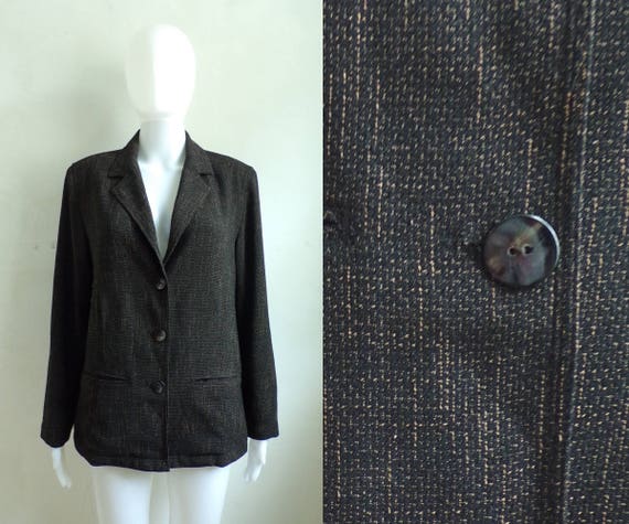 90s chicos blazer woven subtle plaid blazer 1990s