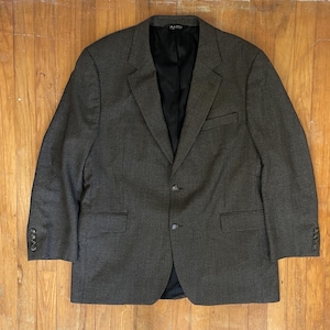 Vintage Mens Houndstooth Wool Blazer Size 44R 1990s Brown/Black Sport Coat Suit Jacket