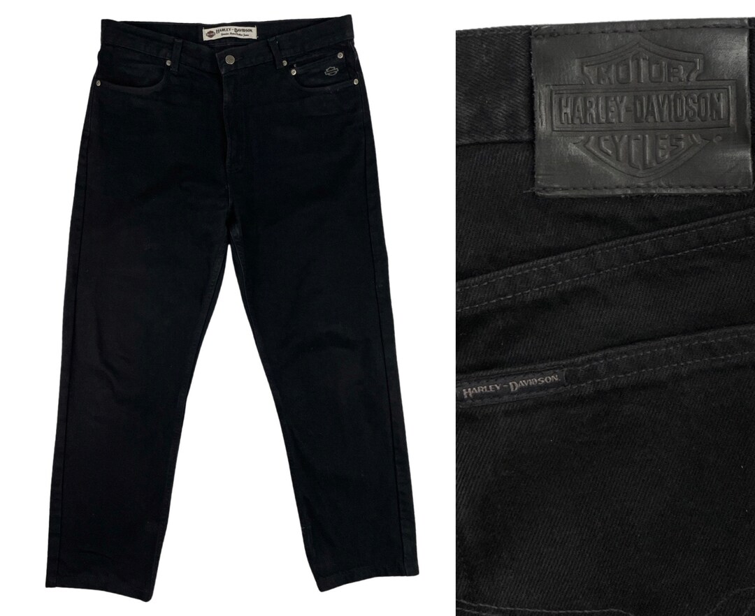 Vintage Harley Davidson Jeans 90s Black Denim Jeans Mens Size 36x31 36
