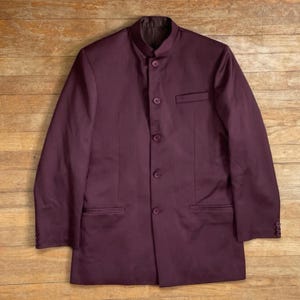 Vintage Mens Twill Wool Blazer Size 36 1980s Brown-Red Sport Coat Suit Jacket