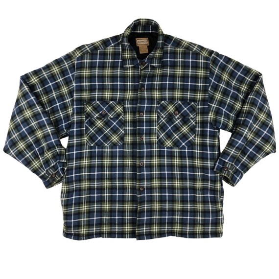 Camisa de franela acolchada para hombre vintage Camisa con botones a cuadros de tartan de los anos 90 Tamano para hombre mediano grande Etsy Espana