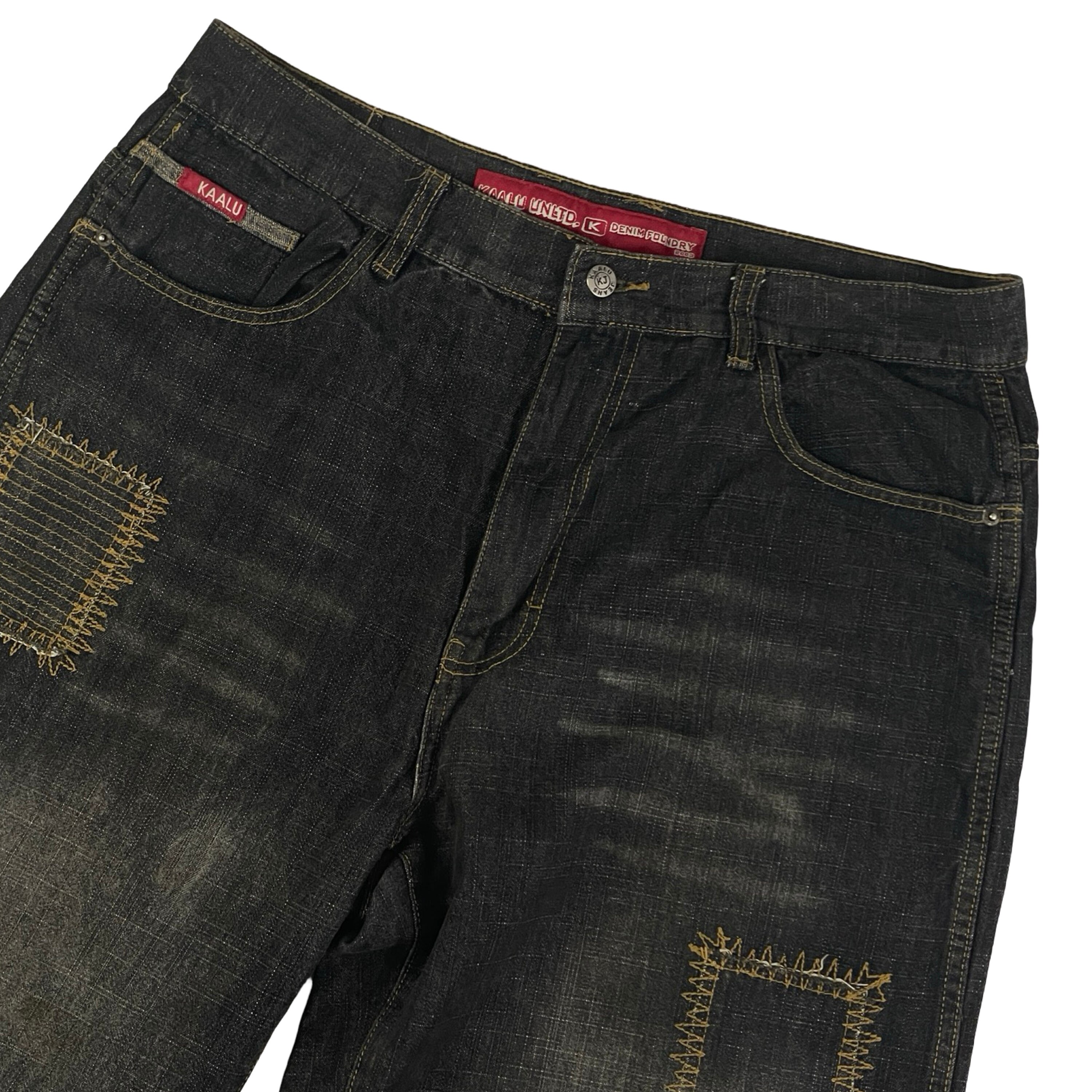 Vintage Mens Patchwork Jeans Size 36x31 | Y2K Dark Stone Wash  display picture 1