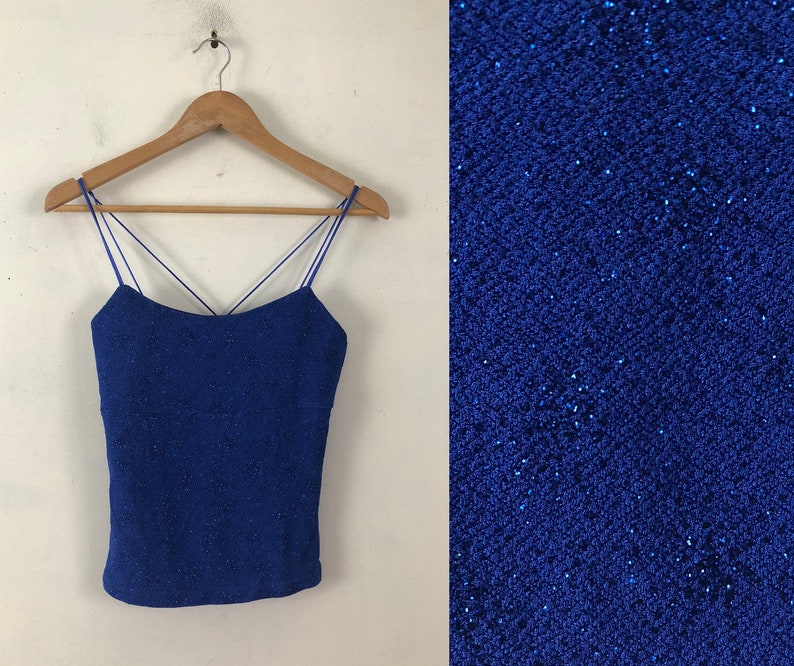 blue glitter crop top