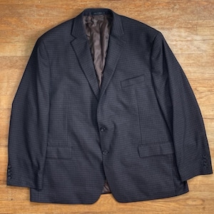 Vintage Herren Ralph Lauren Karierter Blazer Größe 50R 90er Jahre Braun / Blau Sport Mantel Jacke