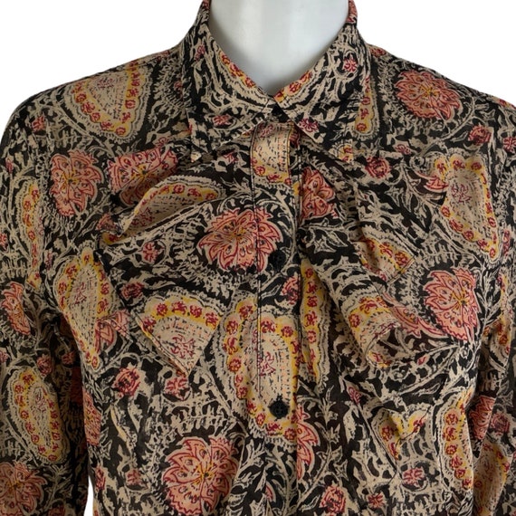 Vintage Ruffled Cotton Blouse Womens Size Medium … - image 3