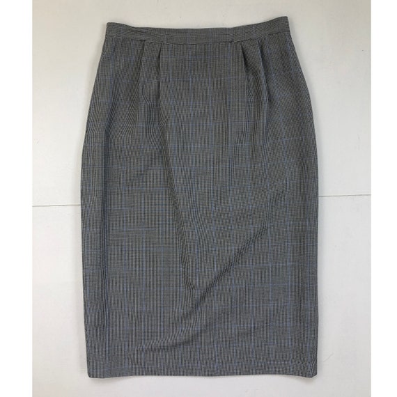 Vintage Houndstooth Pencil Skirt | 80s Straight C… - image 2