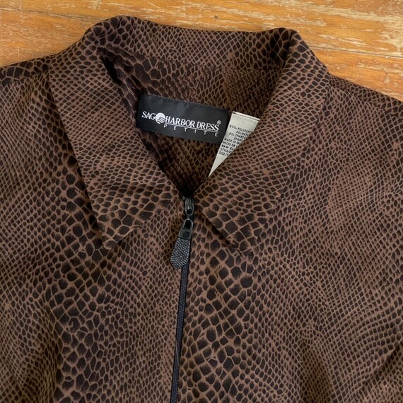 Vintage Python Print Shacket Size Medium 1990s Br… - image 2