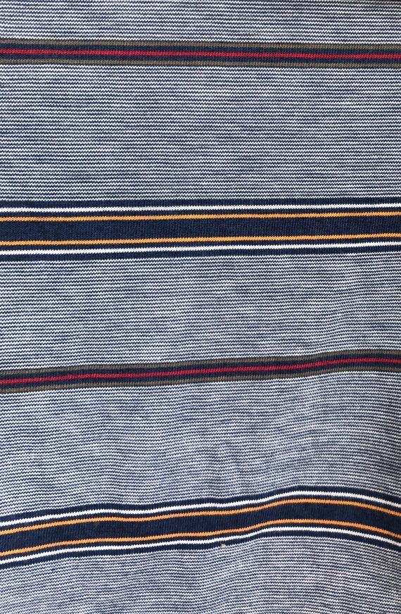 Vintage Mens Striped Polo Shirt | 80s Cotton Blen… - image 4