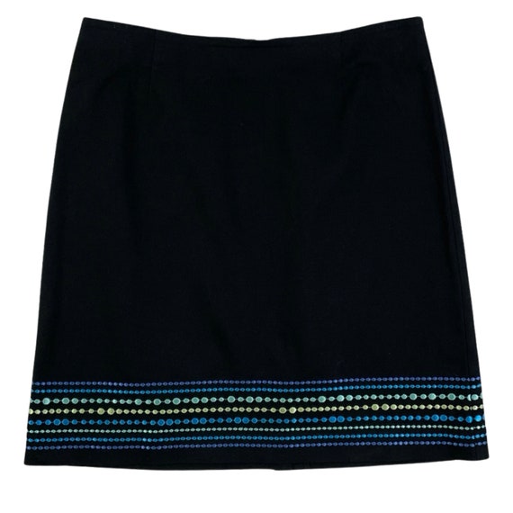Vintage Circle Embroidered Cotton Skirt Womens Si… - image 1