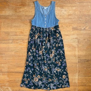 cut out denim dress JENDUE Ivy Denim Dress - Asymmetrical Cut-Out Maxi Dress