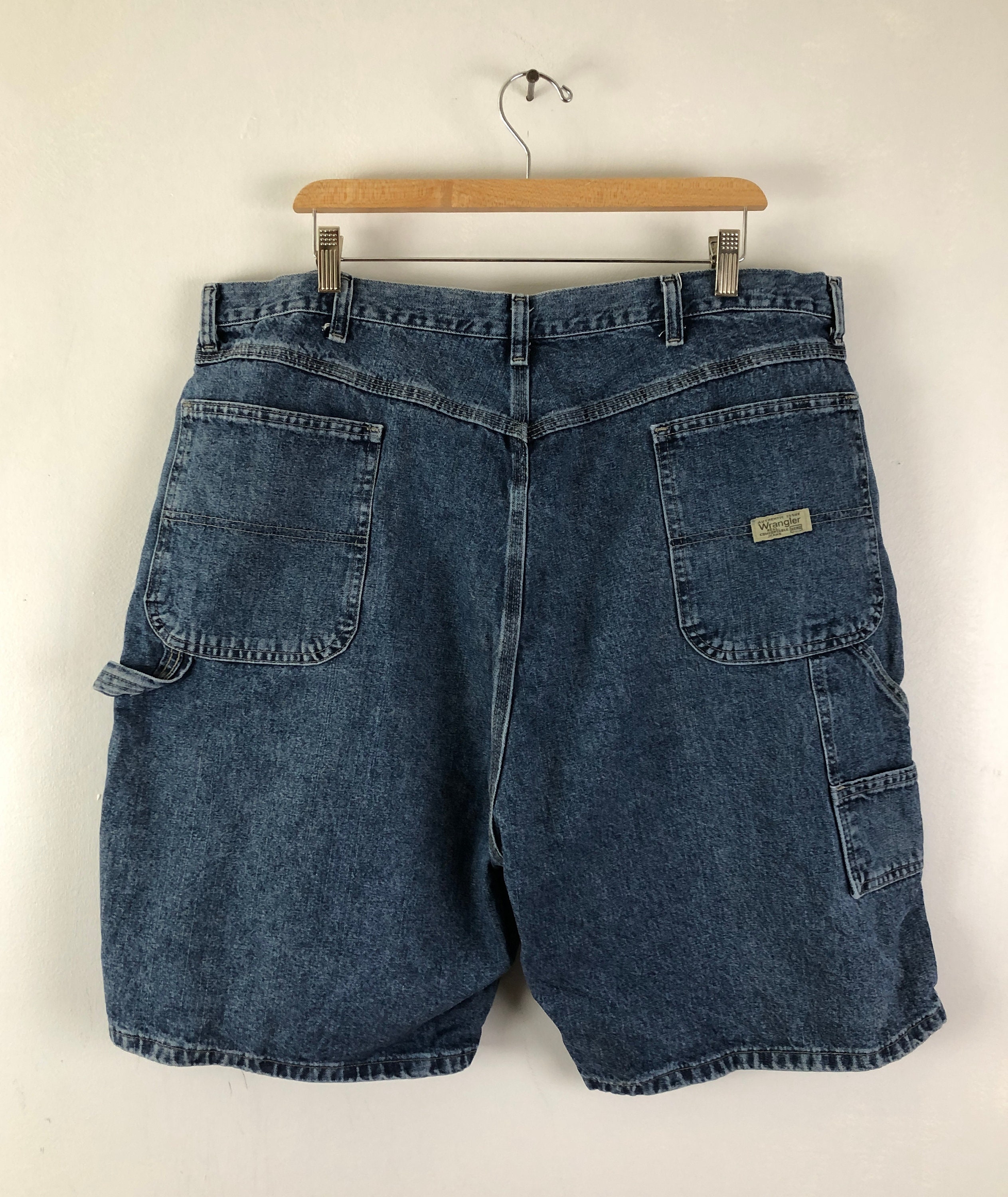 Vintage Mens Wrangle Denim Shorts 90s Medium Wash Carpenter - Etsy