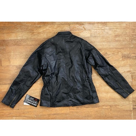 Vintage Patchwork Leather Jacket Size Medium 90s … - image 4