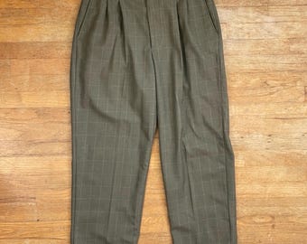 パンツ 90s Vintage pure wool 2tuck wide slacks Large Issey Miyake 1990s Wide Leg Pants Black Trousers Vintage
