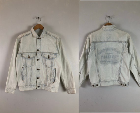 Vintage Mens Jean Jacket | 80s Stefano Acid Wash D