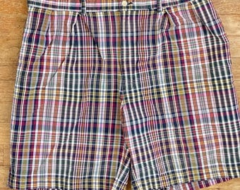 Vintage Herren Polo Ralph Lauren Karierte Shorts Größe 38 Taille 1990er Jahre Baumwolle Schrittlänge 8 ""