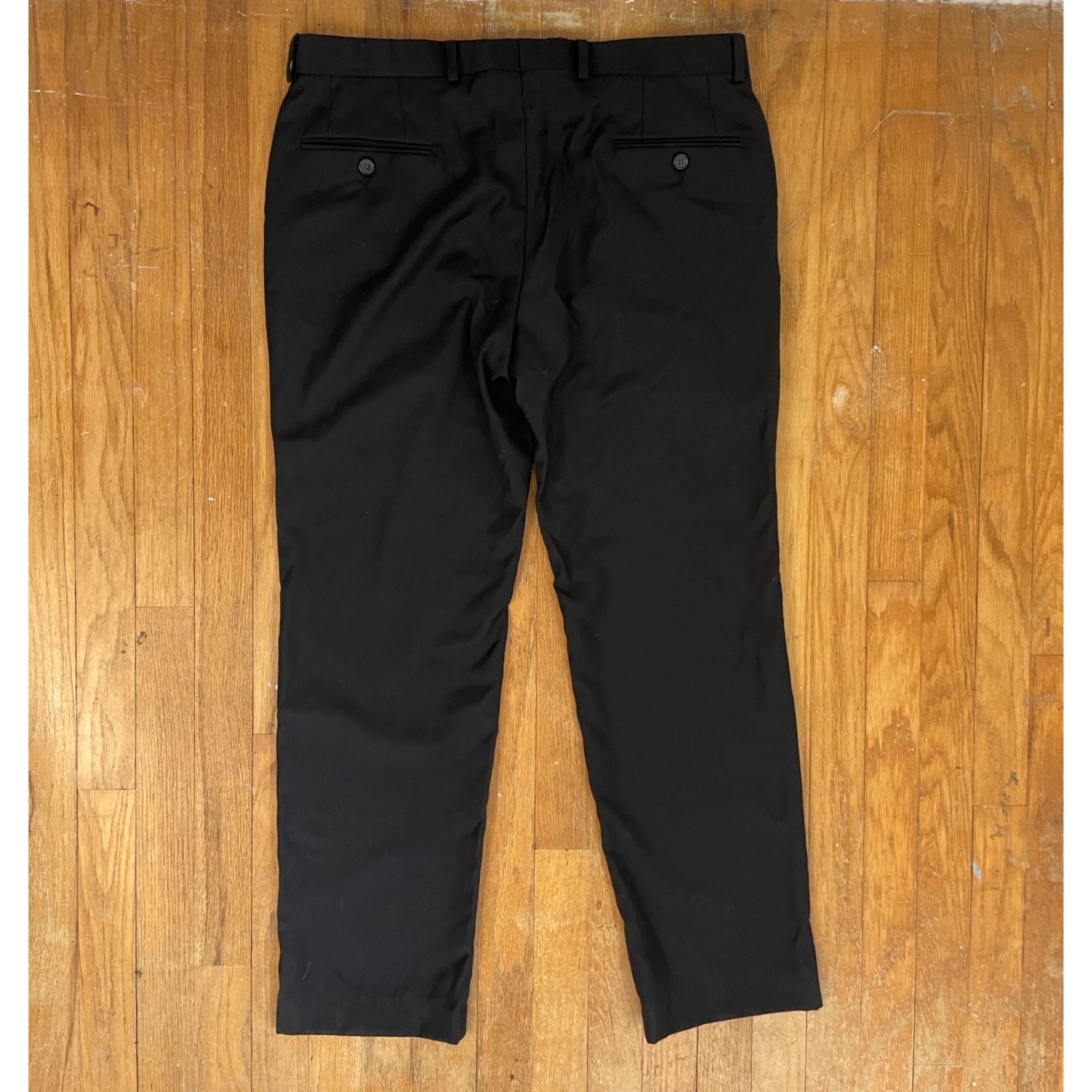 Vintage Mens Ralph Lauren Pants Size 34x29 1990s Black Wool