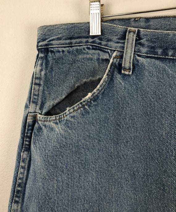 Vintage Mens Rustler Jeans | 90s Light Wash Denim… - image 5