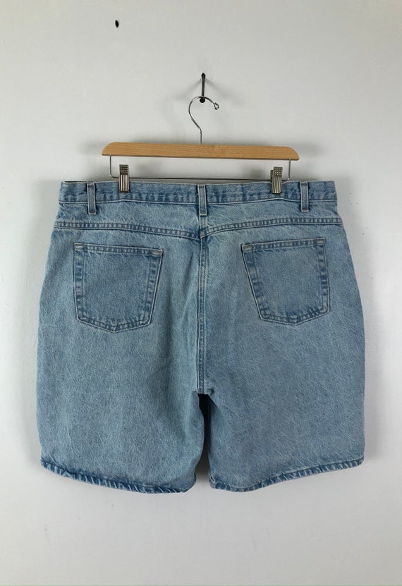 Vintage Mens Jean Shorts | 90s Faded Blue Jeans D… - image 5