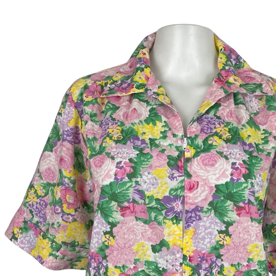 Vintage Floral Nightgown | 90s Colorful Nightshir… - image 3