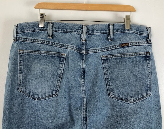 Vintage Mens Rustler Jeans | 90s Light Wash Denim… - image 8