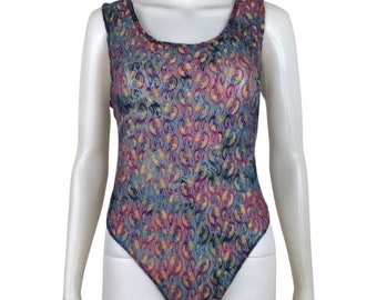 Body vintage en dentelle stretch grande taille des années 90 Victorias Secret transparent