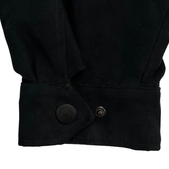 Vintage Mens Black Faux Suede Jacket | 1990s Micr… - image 3