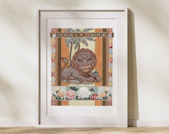 Leo Zodiac Art Print | Astrology Poster | Zodiac Gifts | Star Sign, Wall Art | Modern Vintage Art