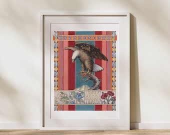 Escorpio Zodiac Art Print / Póster de Astrología / Regalos del Zodíaco / Signo de Estrellas, Arte de Pared / Arte Vintage Moderno