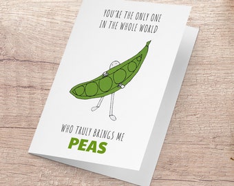 You Bring Me Peas (peace), Funny Anniversary Card, Meme Card, Boyfriend, Girlfriend, Wife, husband, friend, Viral meme, Love