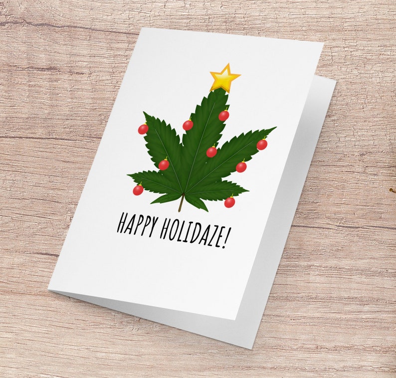Weed Christmas Card 420 Blaze It Marijuana Meme Funny | Etsy