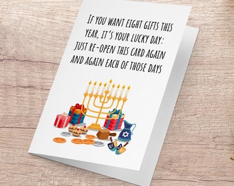 Want Eight Hanukkah gifts? Keep re-opening this card.