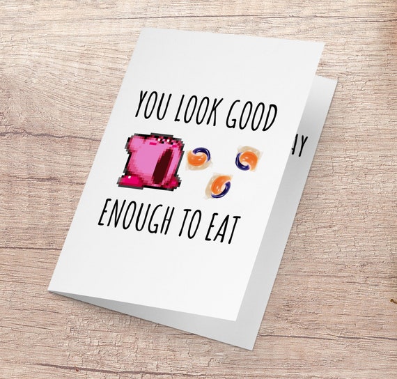 Kirby Good Enough To Eat Valentine S Day Card Tide Etsy