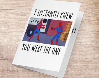 Spider-Man Anniversary Card, Marvel Meme, Funny Anniversary Card, Internet Meme Card, Boyfriend, Girlfriend, Wife, Husband, Viral meme, Love