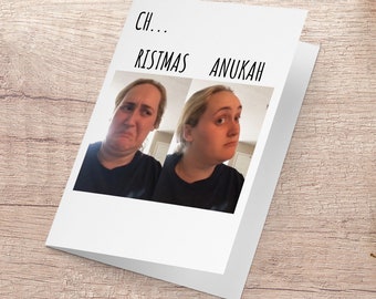 Funny Hanukkah Card, Kombucha Girl Meme,  Chanukah Meme, Internet Meme Card, Happy Holidays,
