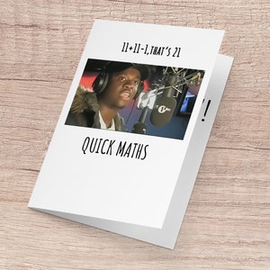 Quick Maths Birthday Card, Funny Birthday Card, Big Shaq