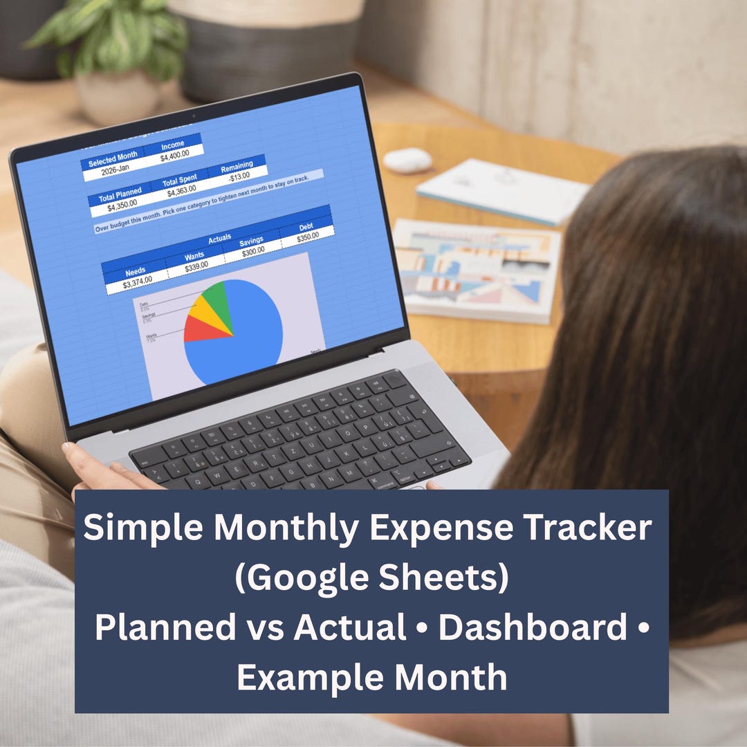 Simple Monthly Expense Tracker Spreadsheet (google Sheets) | Dashboard ...