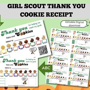 Girl Scout Cookie Delivery Thank You Card Template | Canva Editable Printable | 2026 Cookie Season Download